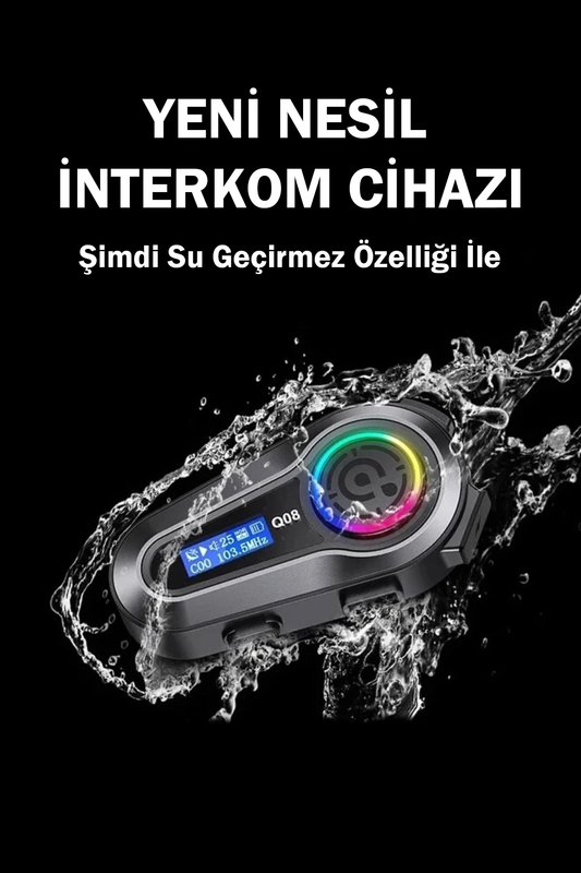 BLİC Q08 İnterkom, Su Geçirmez, IPX6 Koruma, Hızlı Şarj.