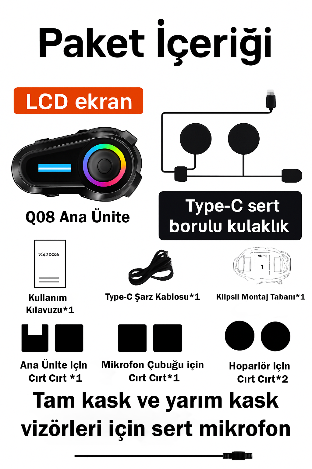 BLİC Q08 İnterkom, Su Geçirmez, IPX6 Koruma, Hızlı Şarj.