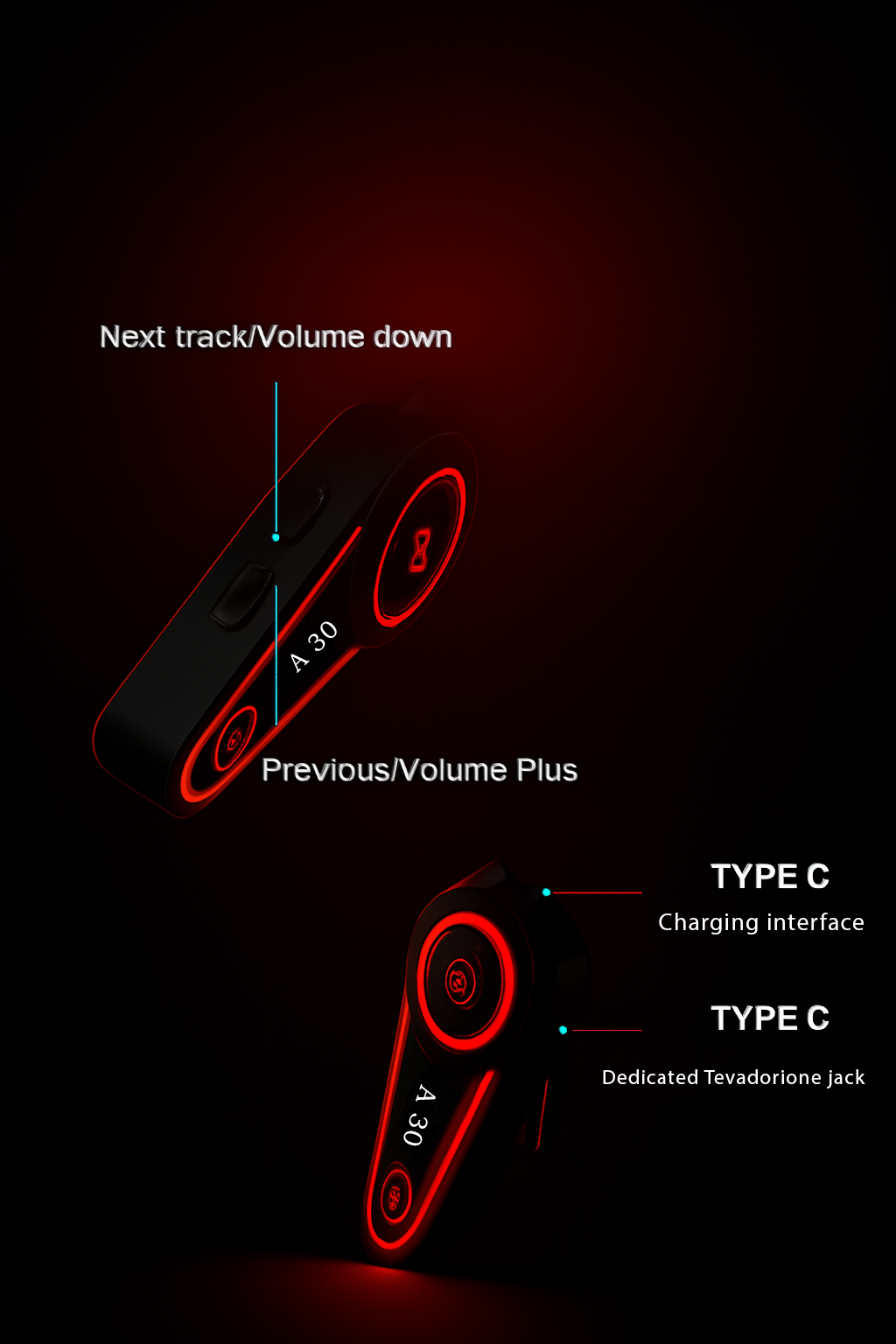 BLİC A30 İnterkom, Uzun Pil Ömrü, Su Geçirmez, IPX7 Koruma, Çift Bağlantı Desteği, Hızlı Şarj.