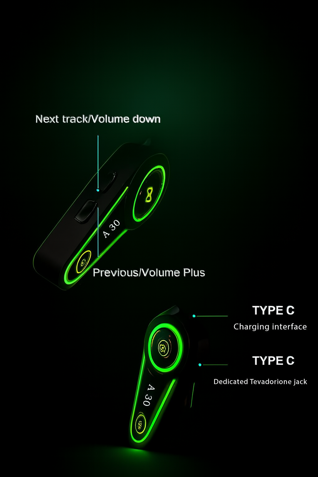 BLİC A30 İnterkom, Uzun Pil Ömrü, Su Geçirmez, IPX7 Koruma, Çift Bağlantı Desteği, Hızlı Şarj.