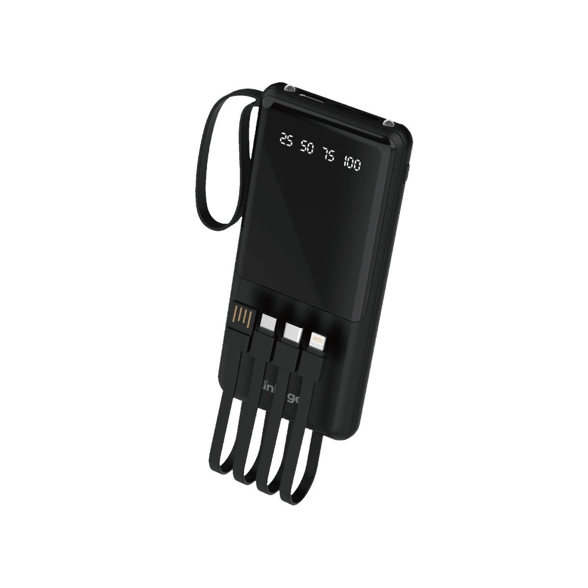 LİNKAGE 10.000mAh, Powerbank Dahili Kablolu, 2xFenerli LCD Göstergeli Taşınabilir