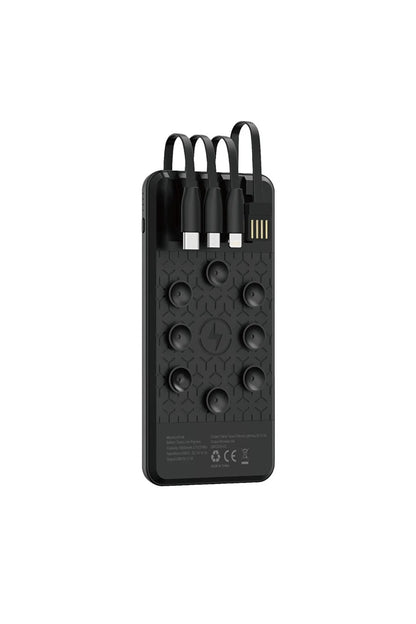 LİNKAGE 10.000mAh, Powerbank 5W, USB, Dahili Type-C, Mikro, Lightning Kablolu, LCD