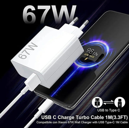LİNKAGE 67 Watt, Turbo Şarj Aleti USB-A 1mt A to C Kablolu QC3.0