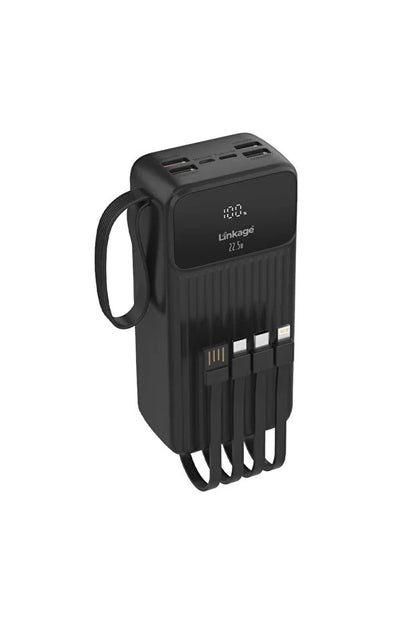 LİNKAGE 30.000mAh, Powerbank 4xUSB-A USB-C ve Mikro Girişli Dahili Kablolu 22.5W
